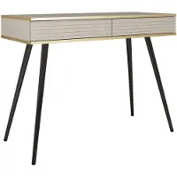 3Xeliving Comodino glamour beige con gambe nere, 102 x 80 x 50