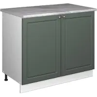 Vicco Mobile lavello cucina Fame-Line Verde-oro rustico/Bianco 100 cm, PL Marmo, Model 61913