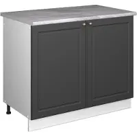 Vicco Mobile lavello cucina Fame-Line Oro-antracite rustico/Bianco 100 cm, PL Marmo, Model 61901