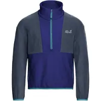 Jack Wolfskin Kid's Colorblock Taunus Halfzip Pullover in pile Bambini (176, blu)