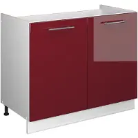 Vicco Mobile lavello cucina Fame-Line Bordeaux lucido/Bianco 100 cm senza piano di lavoro, Model 61592