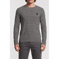 The Kooples Long-sleeved Striped T-shirt Black / White Taglia: L | Maglie a manica lunga Outlet | Uomo | Nero