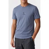 Calvin Klein Ss 30s Micro Monogram Tee Dusty Sailor Blue Taglia: S | Magliette basic Outlet | Uomo | Blu