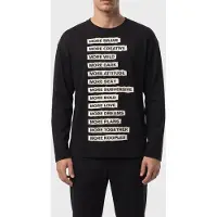 The Kooples Long-sleeved T-shirt With Applique Patches Black Washed Taglia: XL | Maglie a manica lunga Outlet | Uomo | Nero