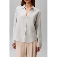 Calvin Klein Linen Ls Shirt Pale Meadow Taglia: XS | Maglie a manica lunga Outlet | Donna | Bianco
