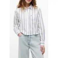 Tommy Hilfiger Relaxed Crop Shirt Ecru/multi Stripe Taglia: L | Maglie a manica lunga Outlet | Donna | Marrone