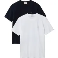 Calvin Klein Short Sleeve Classic Monogram Bright White/dark Sapphire Taglia: L | Magliette basic Outlet | Uomo | Blu