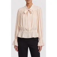 The Kooples Flowing Blouse With A Lavaliere Collar Ecru Taglia: 34 | Maglie a manica lunga Outlet | Donna | Marrone