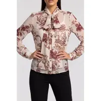 Guess Marciano GUESS Verity Bow Ls Blouse Floral Paysley Ice C Taglia: 38 | Maglie a manica lunga Outlet | Donna