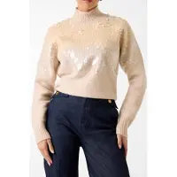Guess Marciano GUESS Sibilla Hn Embellish Sand Grain Heather Taglia: S | Maglie a manica lunga Outlet | Donna | Marrone