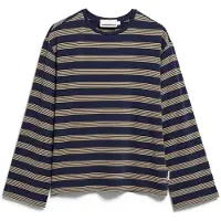 Armedangels Women's Marynaa Fine Stripe Maglia a manica lunga Donna (XXL, blu)