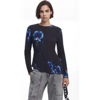 Desigual , Blusa asimmetrica, Viscosa, Nero, XS