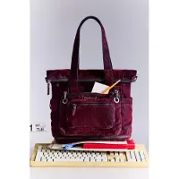 Desigual , zaino multiposizione grande in denim di velluto, Donna, Cotone, Rosso, U