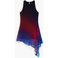 Desigual , Abito asimmetrico in tulle, Donna, Poliestere, Blu, L