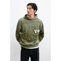 Desigual , felpa stampata Mickey, Uomo, Cotone, Verde, XL