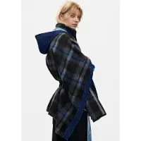Desigual , Poncho denim a quadri, Donna, Poliestere, Marrone, U