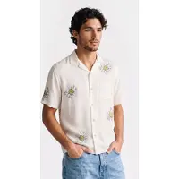 AllSaints Petal Ss Shirt Ecru White Taglia: L | Camicie Casual Outlet | Uomo | Marrone