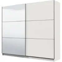 Dmora Guardaroba Grande Soncino 217x210h cm Bianco Opaco, Appendiabiti 8 Ripiani