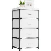 Sonstiges Comodino in tessuto con 4 cassetti, dimensioni 85x44x34 cm, colore bianco