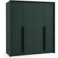 3Xeliving Armadio, colore verde bottiglia, dimensioni 210 x 217 cm, 2 x 65 cm
