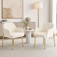 Flieks Set di 2 sedie da pranzo con braccioli, regolabili in altezza, imbottite, ideali per sala da pranzo, cucina. Dimensioni: 61x59x78,5 cm. Colore: bianco