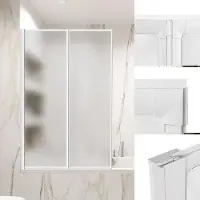 OEM Pannello doccia pieghevole in alluminio, bianco, dimensioni 140x100 cm