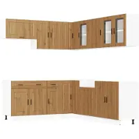 vidaXL Set di armadietti da cucina da 11 pezzi Porto Artisan in legno di rovere