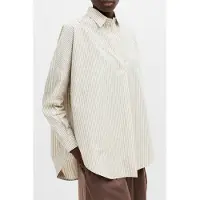 French Connection Stripe Poplin L/s Popover Incense/white Taglia: 8 | Maglie a manica lunga Outlet | Donna | Marrone
