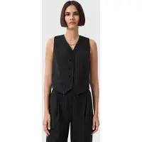 AllSaints Aleida Pin Waistcoat Black Taglia: 12 | Gilet Outlet | Donna | Nero