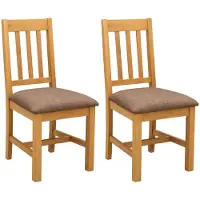 vidaXL Sedia da pranzo VENLO, 2 pezzi, legno massello di quercia, finitura naturale e grigio