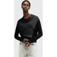 AllSaints Myra Cowl Jumper Black Taglia: XS | Maglie a manica lunga Outlet | Donna | Nero