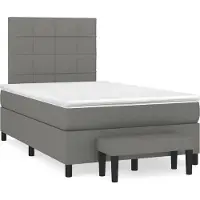 vidaXL Letto a molle con materasso grigio scuro 120x190 cm in tessuto