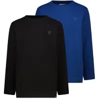Vingino Boys Basic-ls-2pack T-shirt Deep Black Taglia: 2 | T-shirt Outlet | Unisex | Nero