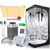 StarTech.com Kit completo Growzelt - Sistema di coltivazione idroponica - Lampada LED per piante - 120 x 60 x 150 cm - Struttura in alluminio - Kit D