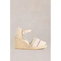 White Stuff Crochet Espadrille Wedge Ivory Multi Taglia: 4 | Infradito Outlet | Donna | Bianco