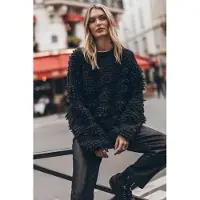 Mikuta The Black Frayed Knit Sweater Black Taglia: L | Maglie a manica lunga Outlet | Donna | Nero