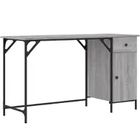 vidaXL Scrivania per computer Grigio Sonoma 131x48x75 cm in materiale composito