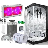 StarTech.com Kit completo Growzelt - Lampada LED per piante - 80 x 80 x 160 cm - 6 V corrente continua - Non dimmerabile - Alluminio