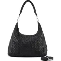 Fredsbruder Calm Weave Borsa a spalla Vera Pelle 38 cm nero