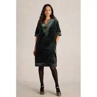 White Stuff Ash Velvet Mix Dress Teal Print Taglia: 6 REGULAR | Abiti in T-Shirt Outlet | Donna | Ciano