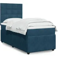 vidaXL Letto a molle con materasso blu scuro 80x200 cm in velluto