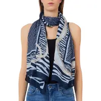 Liu Jo stola animalier con cinturini blu
