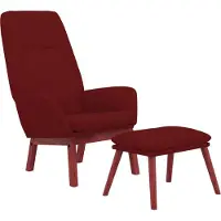 vidaXL Poltrona relax con sgabello in tessuto rosso vino