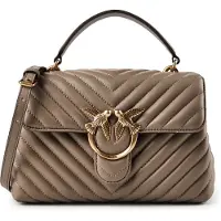 Pinko Love Lady Borsetta Vera Pelle 22 cm grigio
