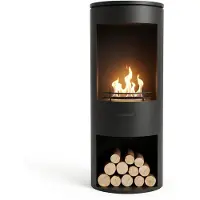 Xaralyn Caminetto a etanolo da pavimento - Ignis - Nero - Caminetto rotondo in metallo - Potenza di riscaldamento: 2,5 kW - Non richiede canna fumaria