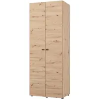 Dmora Pomar - Guardaroba 2 Ante, 79x208h cm Marrone Rovere Nodi, Appendiabiti