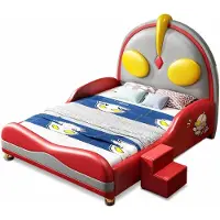 Xl Moebel Gmbh Letto a castello rosso con scaletta, adatto a bambini di entrambi i sessi, multifunzionale