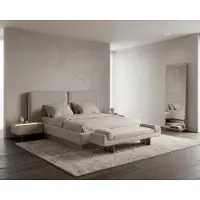 Xl Moebel Gmbh Set per camera da letto: letto, comodini, specchio a figura intera, panca. Design moderno, colore beige, aspetto elegante