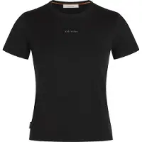 Icebreaker Women's Merino 200 Tech Lite S/S Crop Slim Tee Maglia merino Donna (M, nero)