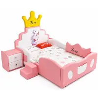 Xl Moebel Gmbh Letto a castello rosa a forma di principessa con scaletta, ideale per bambine